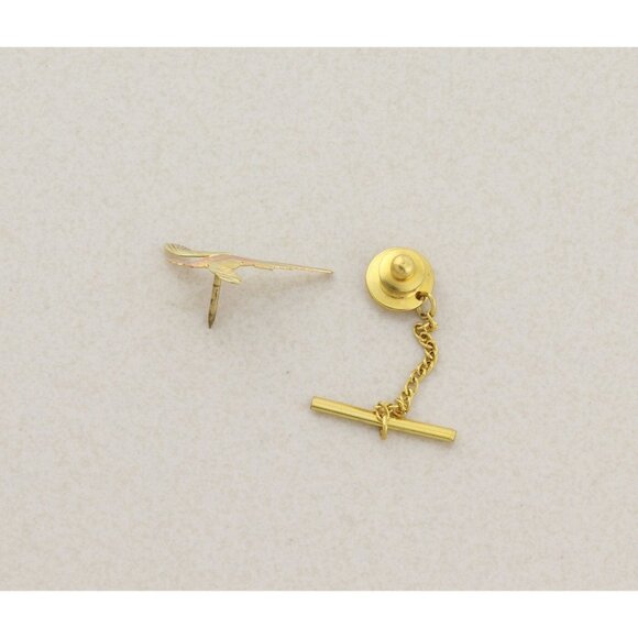 Mens 10k Yellow Gold & Rose Gold Pheasant Bird Tie Tack Pin Black Hills Gold 7/8 - Picture 4 of 6